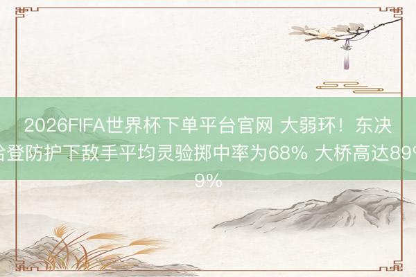 2026FIFA世界杯下单平台官网 大弱环！东决哈登防护下敌手平均灵验掷中率为68% 大桥高达89%