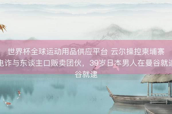 世界杯全球运动用品供应平台 云尔操控柬埔寨电诈与东谈主口贩卖团伙，39岁日本男人在曼谷就逮